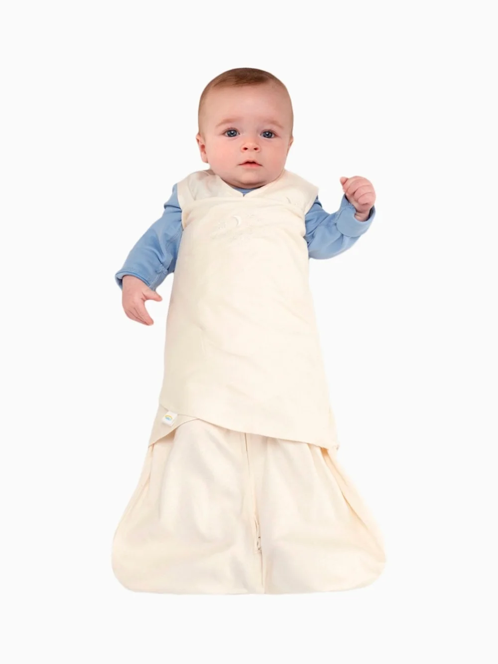 Halo Cream Sleep Sack Swaddle with Wrap-Style Front Size NB - Picture 3 of 5